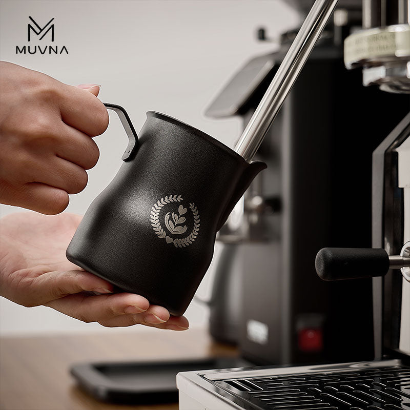 MUVNA-MILK FROTHING PITCHER TEFLON BLACK - 350ML