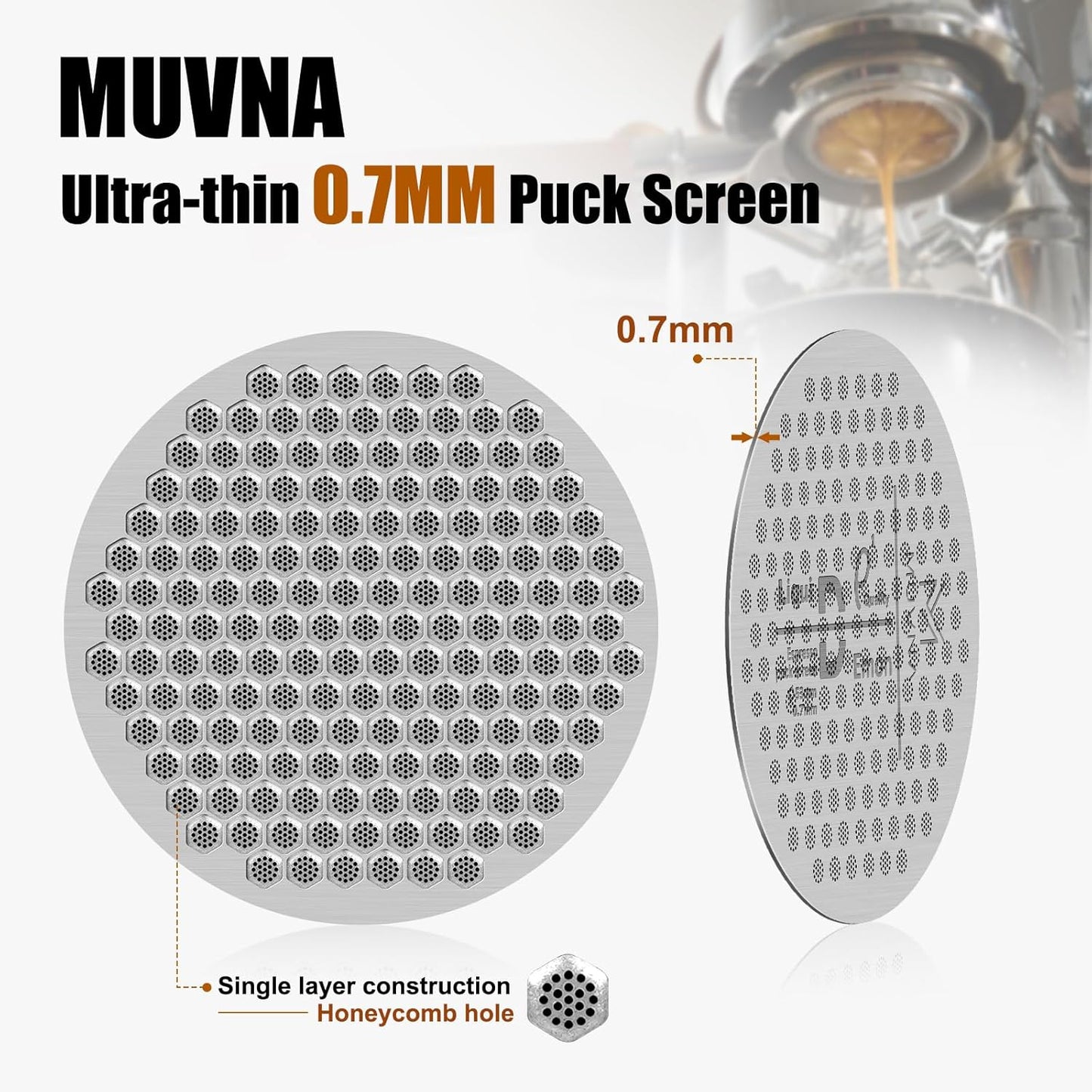 MUVNA-ρduality espresso puck screen-51mm—one-layer