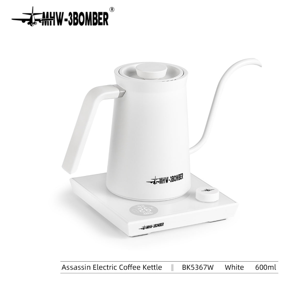 MHW - ASSASIN ELECTRIC POUR OVER KETTLE - 600ML WHITE