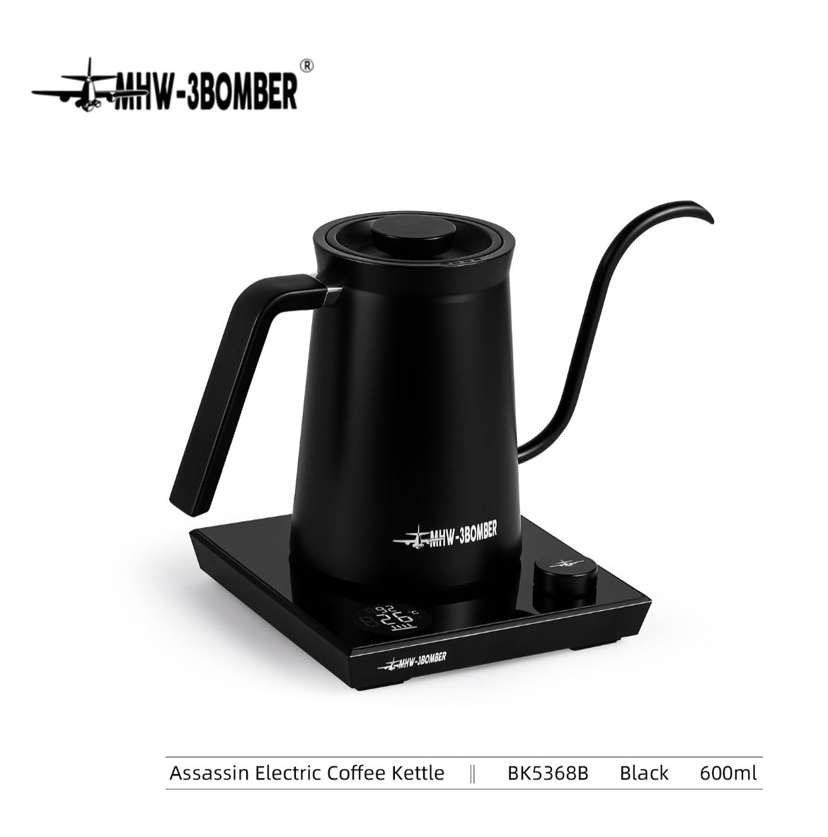MHW -ASSASIN ELECTRIC POUR OVER KETTLE - 600ML BLACK