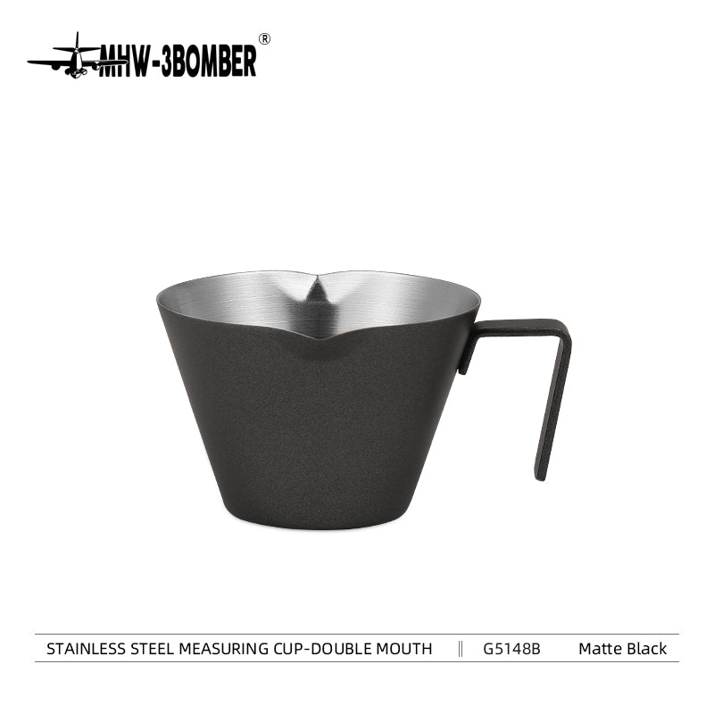 MHW-STAINLESS STEEL MEASURING CUP 100ML-DOUBLE MOUTH- MATTE BLACK