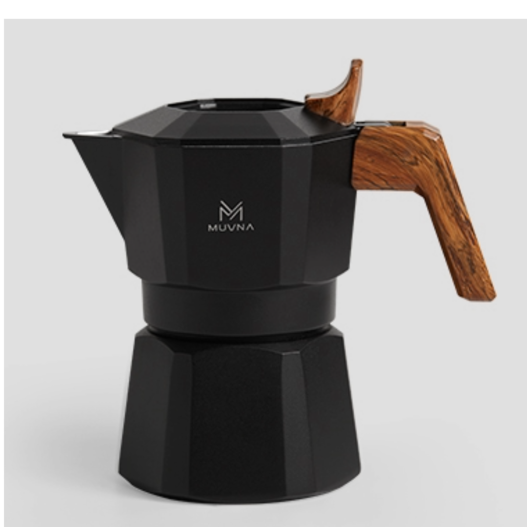 MUVNA-Double valve mokapot-two cups-black