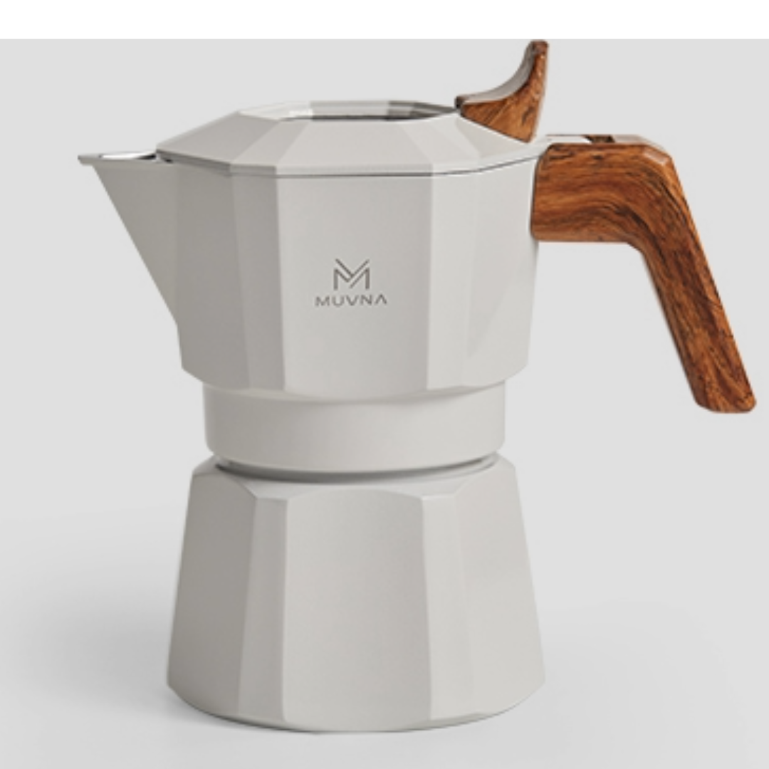 MUVNA-Double valve mokapot- four cups-white