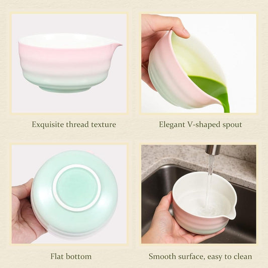 MATCHA BOWL WITH SPOUT - GRADIENT PINK