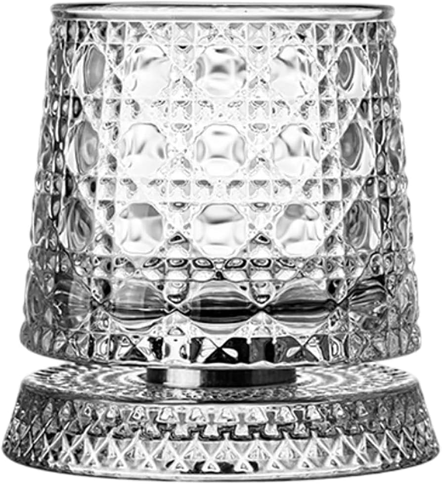 GLASS ROTATABLE CUP 275ML- DIAMOND