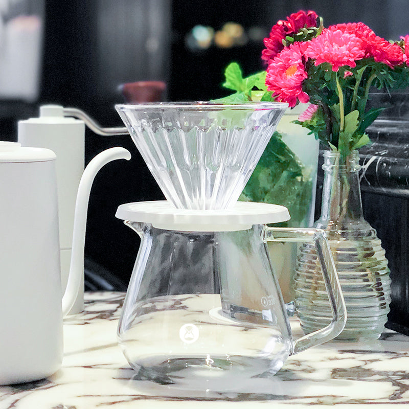 TIMEMORE - Crystal Eye Brewer Set Glass Dripper 02 White Server 600ml