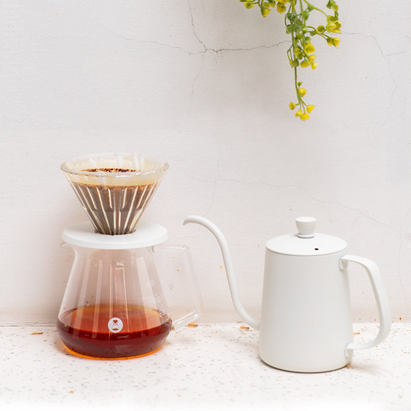 TIMEMORE - Crystal Eye Brewer Set Glass Dripper 02 White Server 600ml