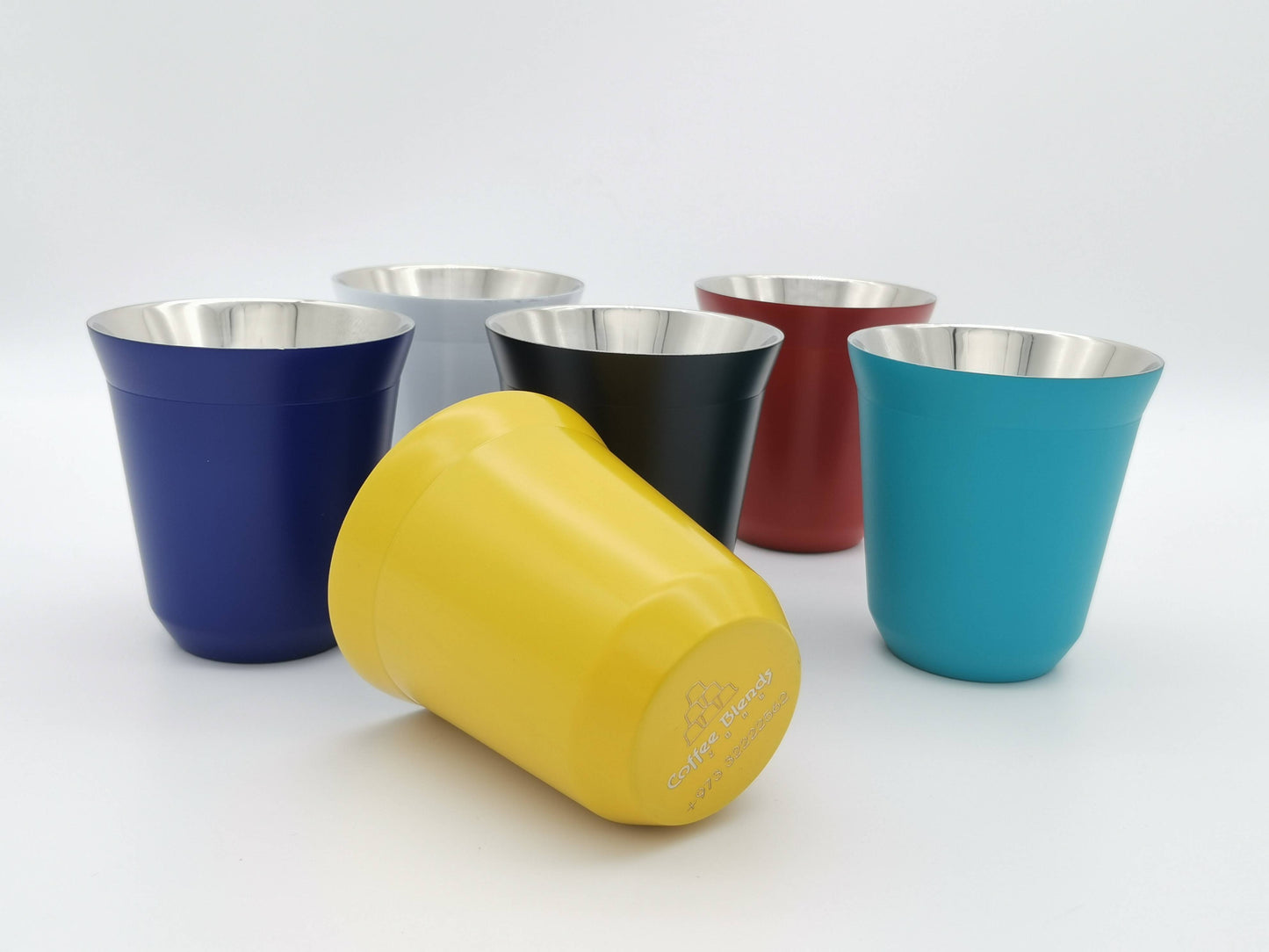 STAINLESS STEEL ESPRESSO CUP- WHITE 160ML