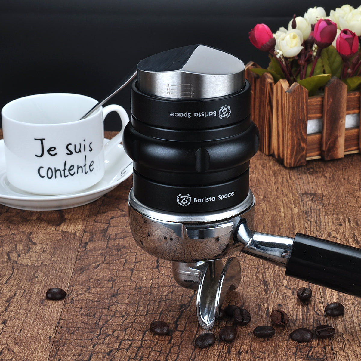 Barista Space - 2 in 1 Tamper Distribution Tool 58 mm Black