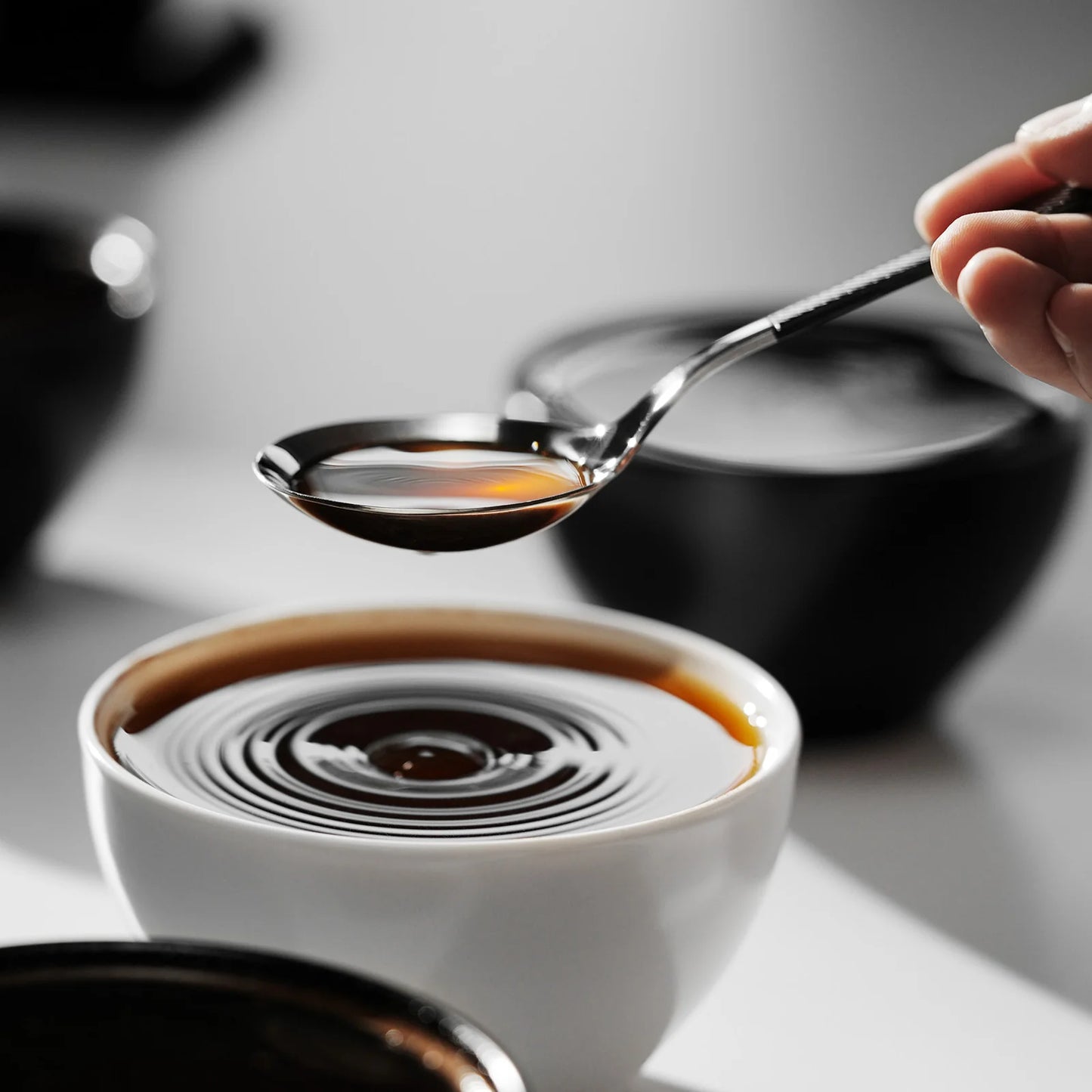 MHW-CUPPING SPOON - BLACK SILVER