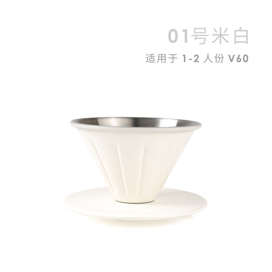 AIR FLOW - COFFEE DRIPPER STAINLESS STEEL - CRAMY WHITE 01
