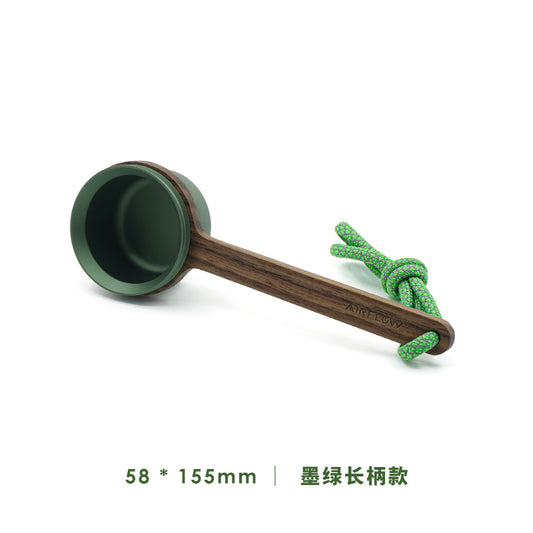 AIR FLOW - LONG WOODEN HANDLE SCOOP - DARK GREEN