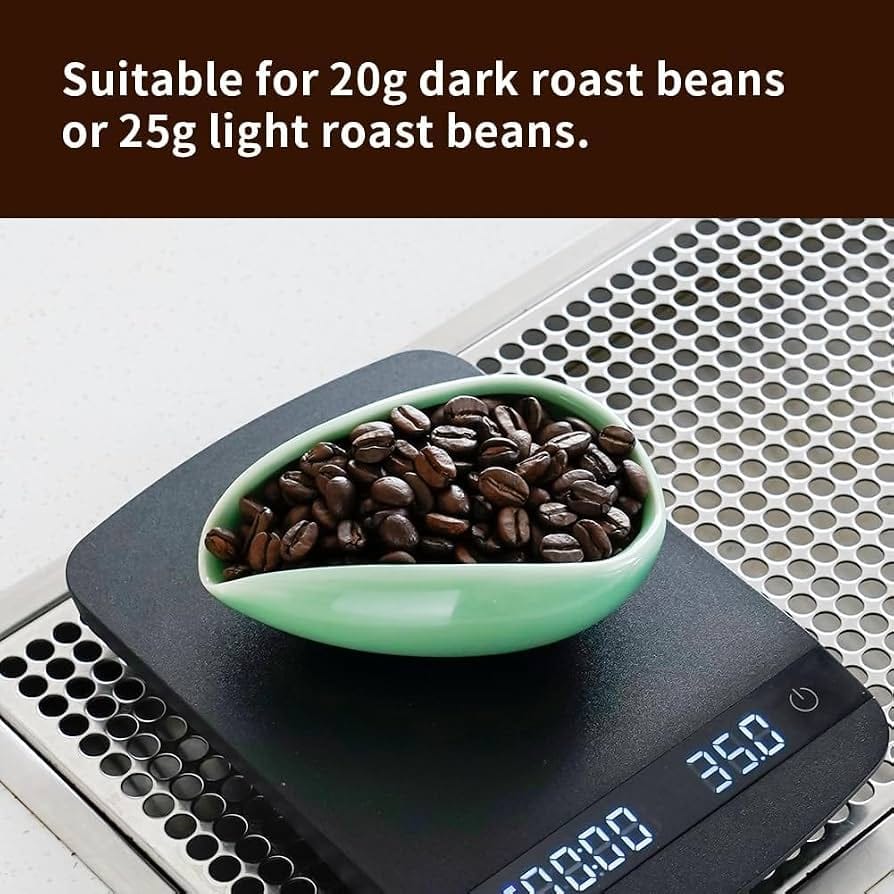 COFFEE BEAN HOLDER CERAMIC - CYAN GREEN