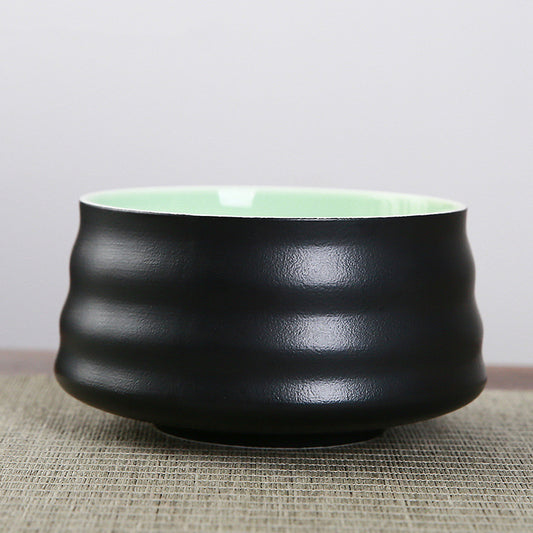 MATCHA BOWL - BLACK & CYAN GREEN