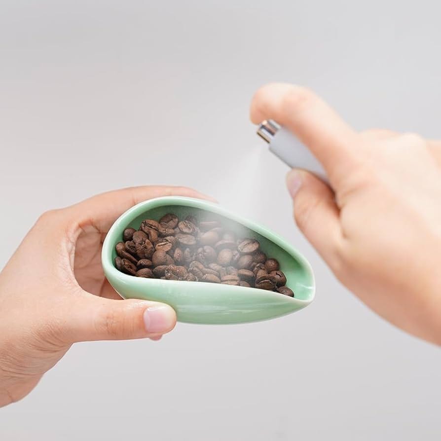 COFFEE BEAN HOLDER CERAMIC - CYAN GREEN