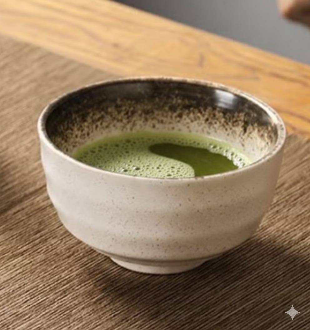 MATCHA BOWL OFF WHITE - GRADIENT BRONZE RIM