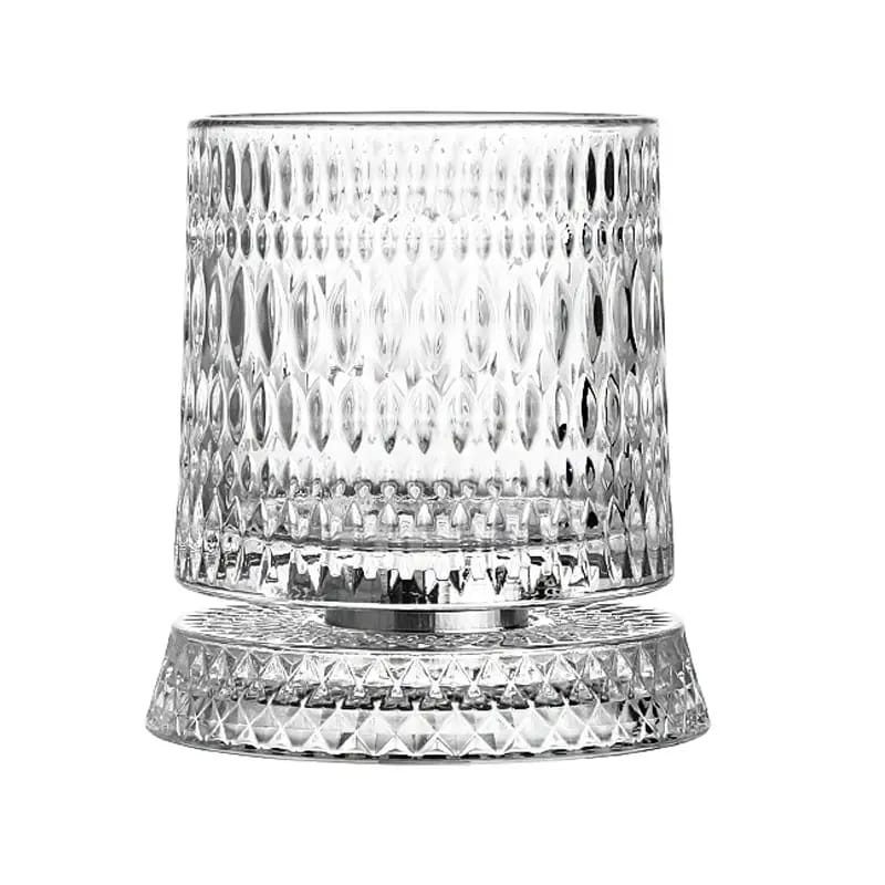 GLASS ROTATABLE CUP 275ML- CURTAIN