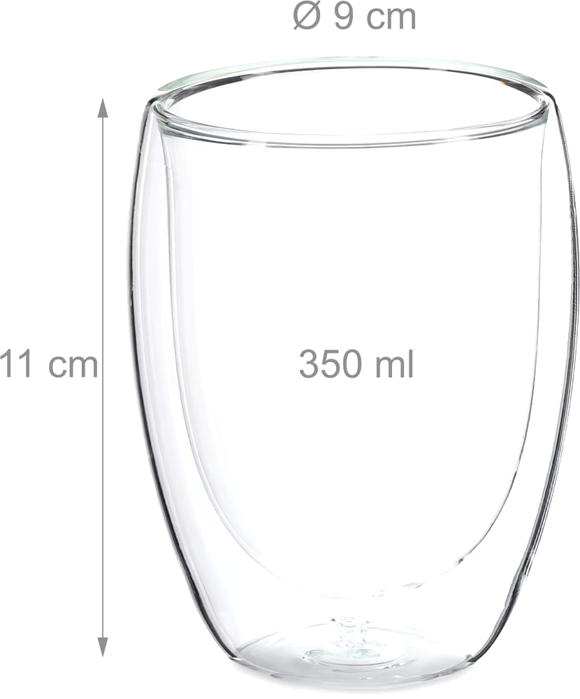 DOUBLE WALL GLASS CUP 350ML