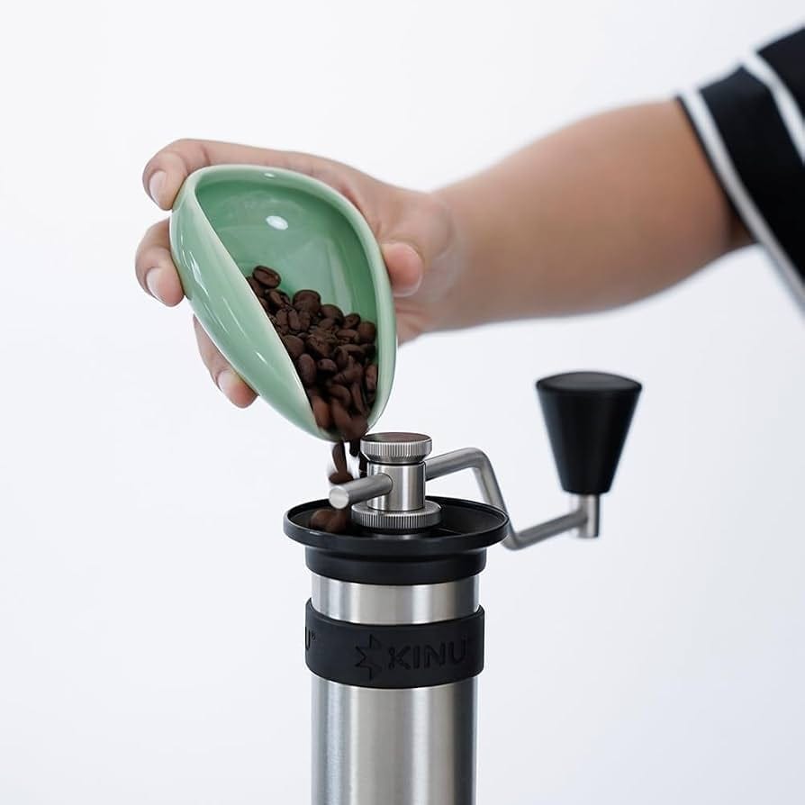 COFFEE BEAN HOLDER CERAMIC - CYAN GREEN