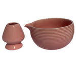MATCHA BOWEL WITH SPOUT + STAND -PINK