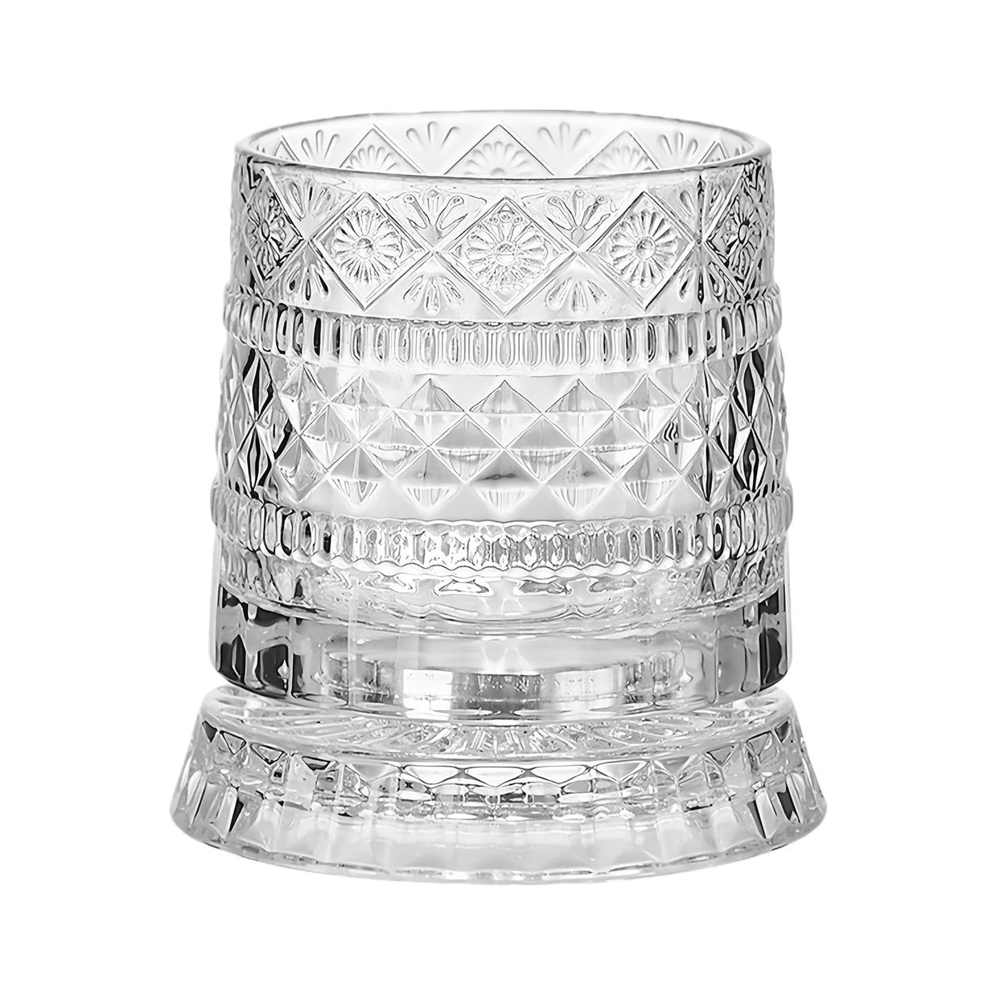 GLASS ROTATABLE CUP 275ML- FLOWER