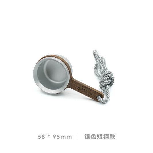 AIR FLOW - SHORT WOODEN HANDLE SCOOP - SILVER
