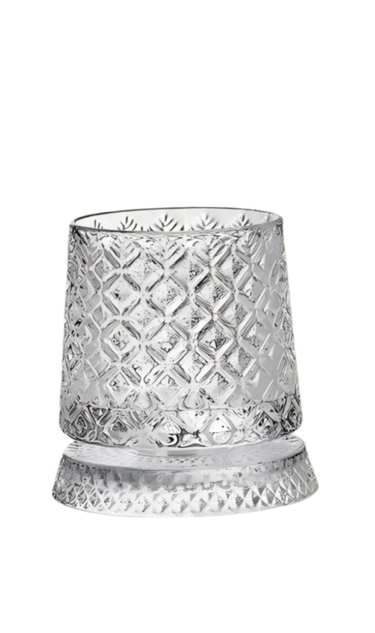 GLASS ROTATABLE CUP 275ML- ICE FLOWER