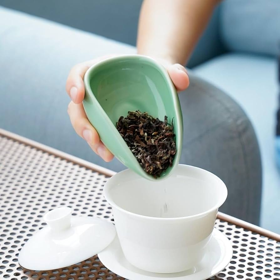 COFFEE BEAN HOLDER CERAMIC - CYAN GREEN