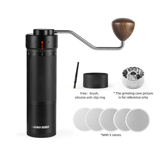 MHW-3BOMBER Blade R3 Manual Coffee Grinder - WALNUT HANDLE BLACK