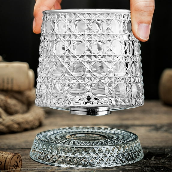 GLASS ROTATABLE CUP 275ML- DIAMOND