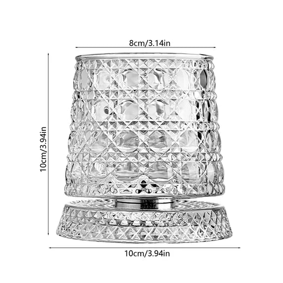 GLASS ROTATABLE CUP 275ML- DIAMOND