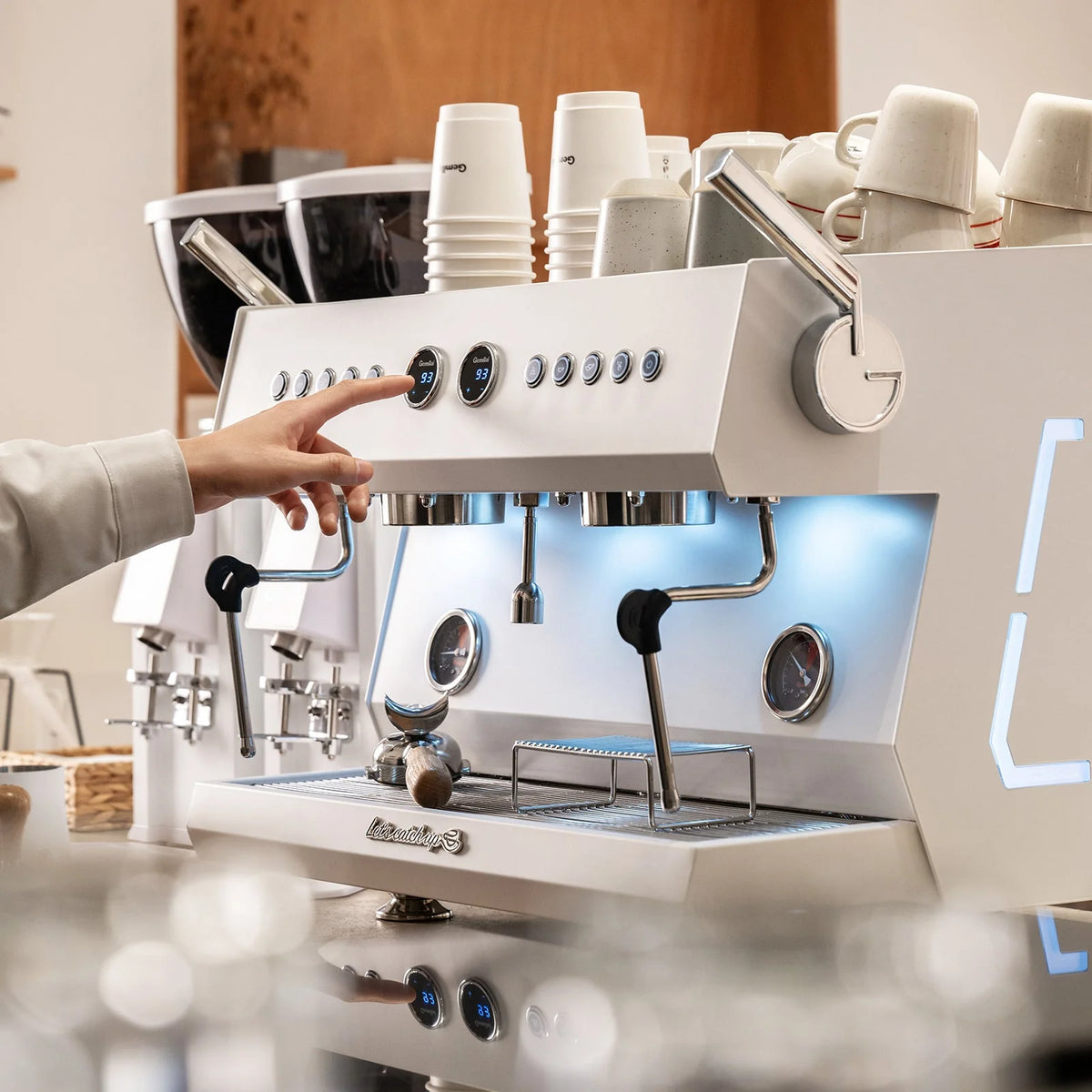 GEMILAI - G3211A ESPRESSO COFFEE MACHINE TWO GROUP - WHITE