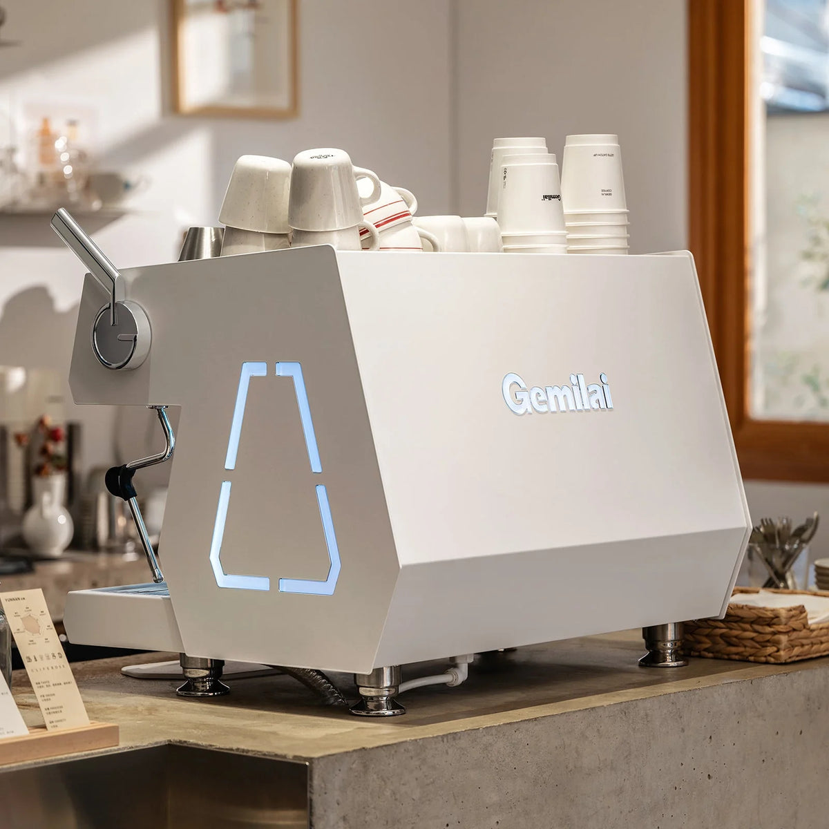 GEMILAI - G3211A ESPRESSO COFFEE MACHINE TWO GROUP - WHITE
