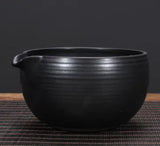 MATCHA BOWEL WITH SPOUT  + STAND -BLACK
