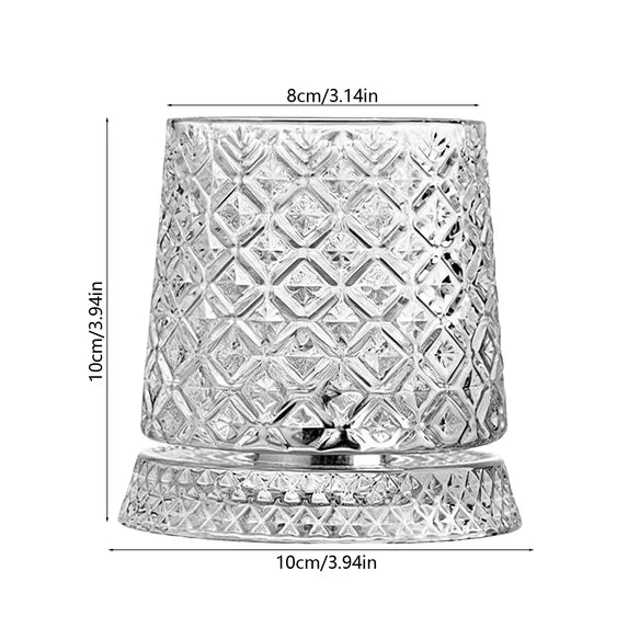 GLASS ROTATABLE CUP 275ML- ICE FLOWER