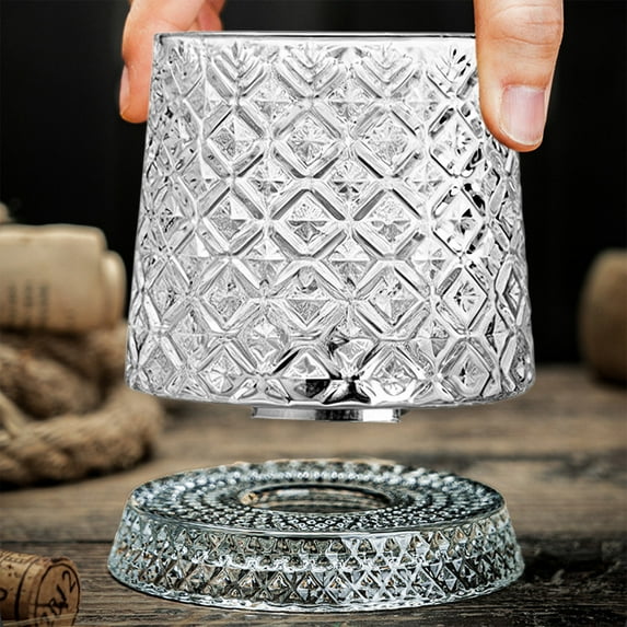 GLASS ROTATABLE CUP 275ML- ICE FLOWER
