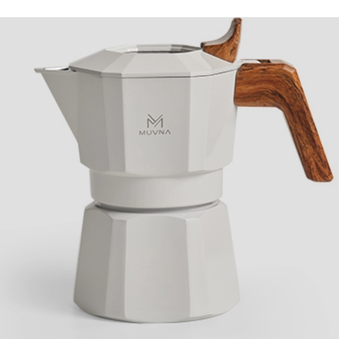 MUVNA-Double  valve mokapot- four cups-white