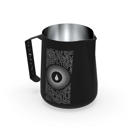 PESADO - MILK PITCHER WITH SHARP SPOUT BLACK RIPPLE - 490ML