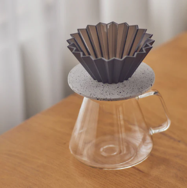 ORIGAMI DRIPPER HOLDER WHITE SPLASH BLACK