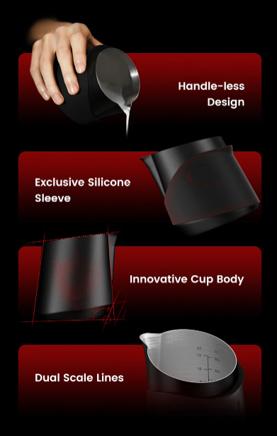 MHW- GT MILK PITCHER - HANDLESS BLACK - 400ML