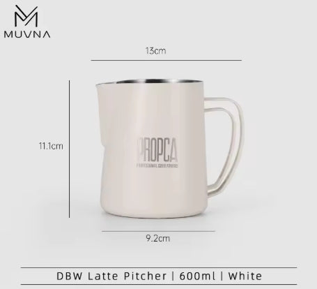 MUVNA - DBW LATTE ART PITCHER WHITE - 600ML