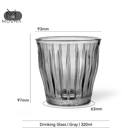 MUVNA - TIVAT GLASS CUP 320ML- GREY