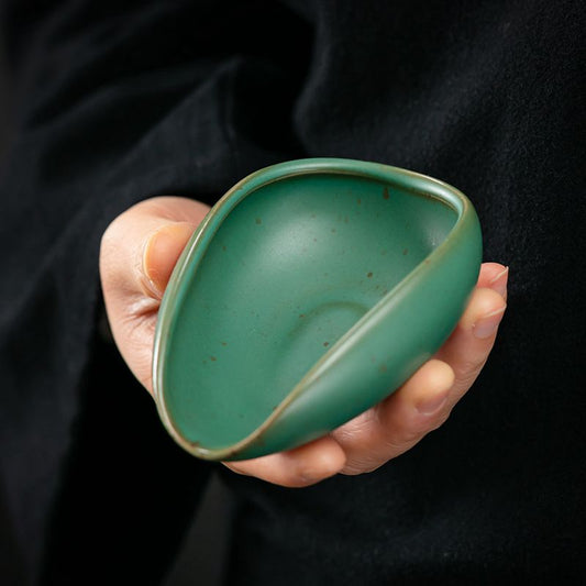 COFFEE BEAN HOLDER CERAMIC - DARK GREEN