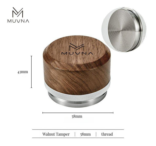 MUVNA - WALNUT TAMPER THREADED BASE 58MM
