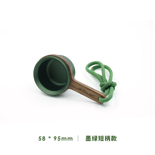 AIR FLOW - SHORT WOODEN HANDLE SCOOP - DARK GREEN