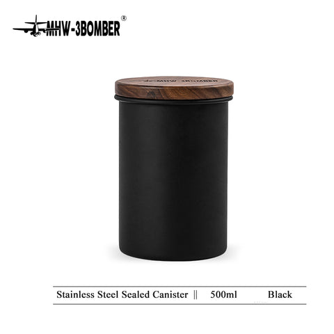 MHW-STAINLESS STEEL CANISTER 500ML-BLACK