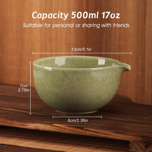 MATCHA BOWL WITH SPOUT - SAGE GREEN
