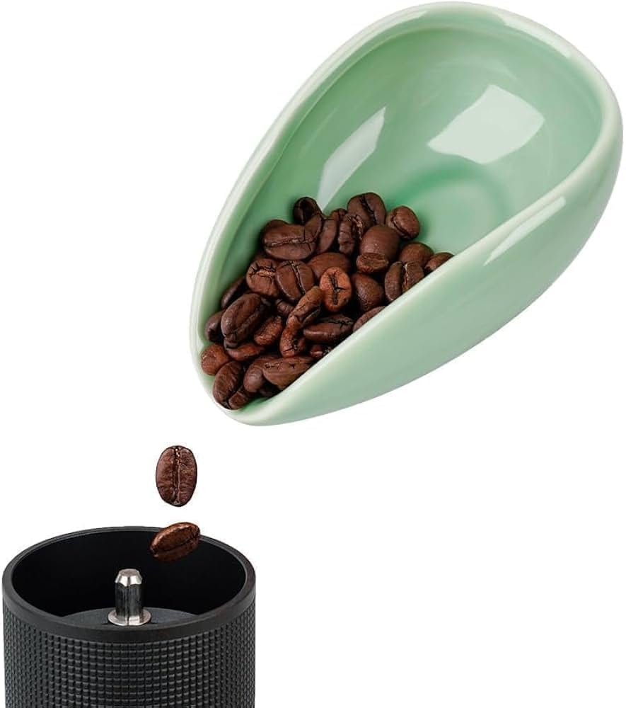 COFFEE BEAN HOLDER CERAMIC - CYAN GREEN