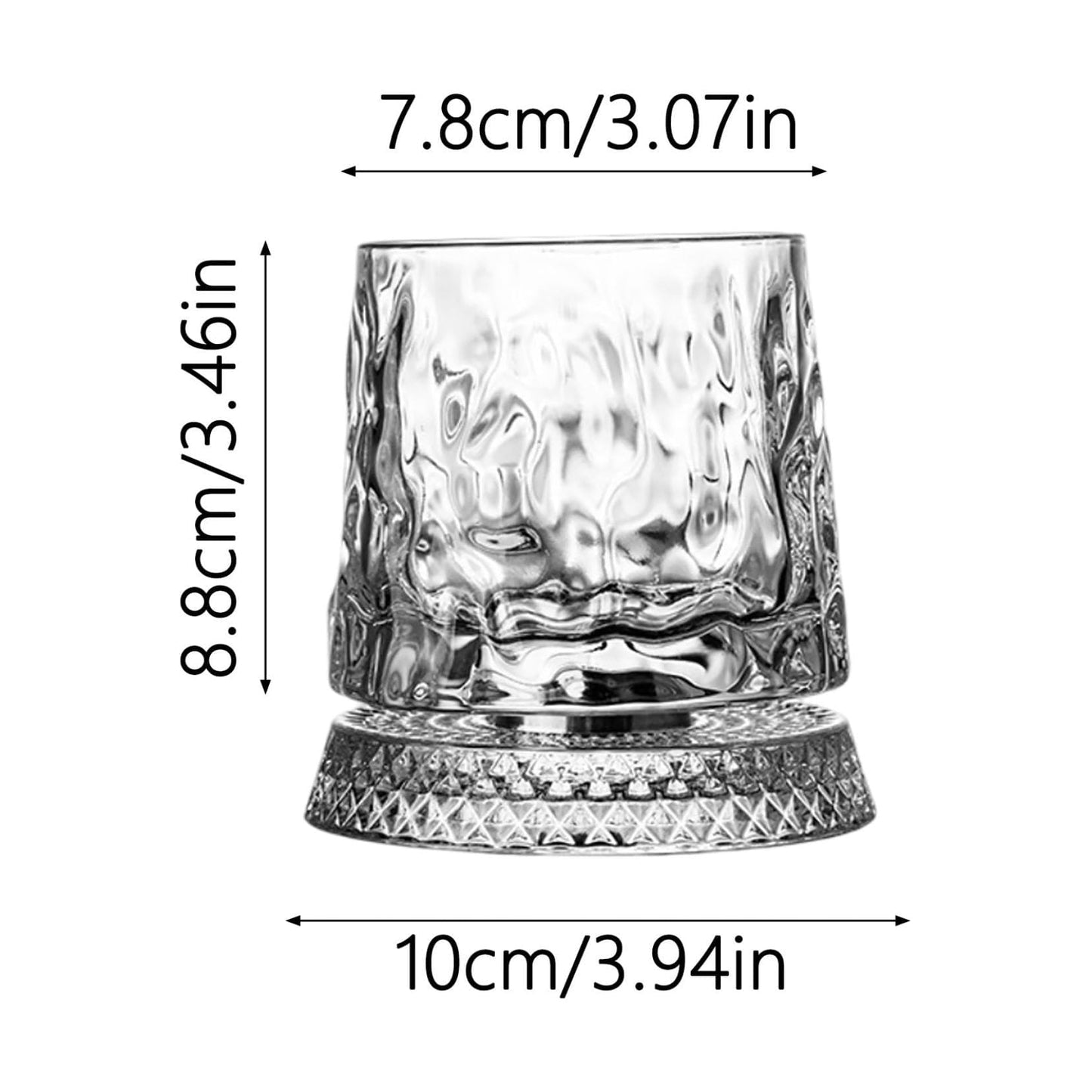 GLASS ROTATABLE CUP 275ML- GLACIER
