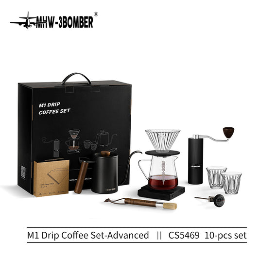 MHW-M1 Drip Coffee Set Deluxe-10 pcs in one black